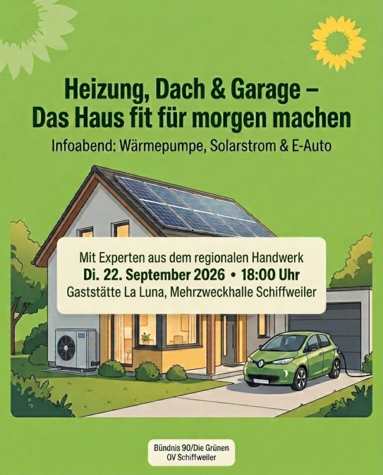 Wärmepumpe, Solarstrom und E-Auto: Infoabend zeigt, wie Schiffweiler Häuser fit für die Zukunft macht